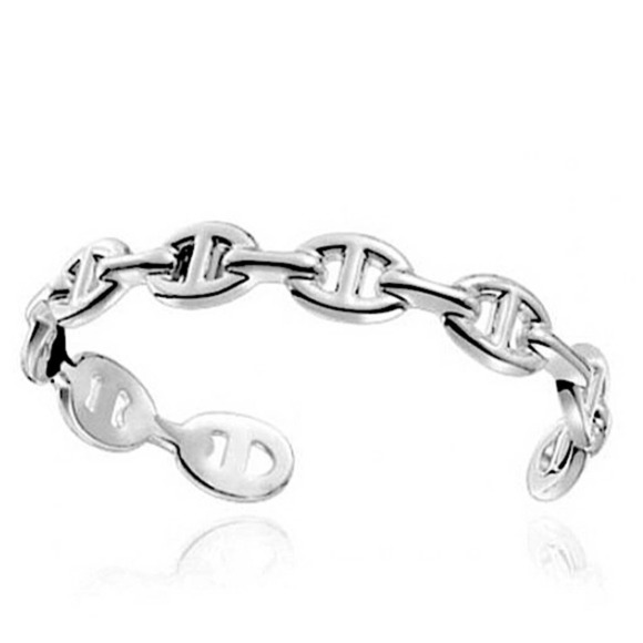 NEW STERLING SILVER MARINER BANGLE CUFF ADJUSTABLE RESIZABLE BRACELET - Picture 2 of 13